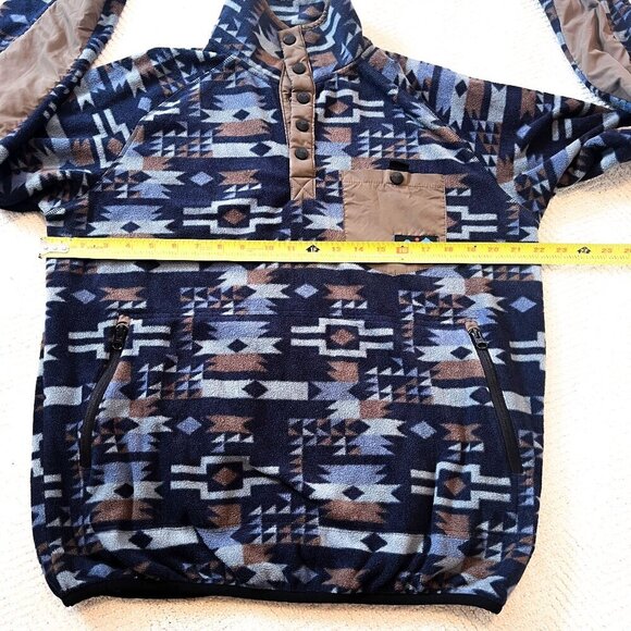 Kavu Teannawa Fleece Pullover Ink Arcade Aztec design Extra Small - Picture 7 of 9